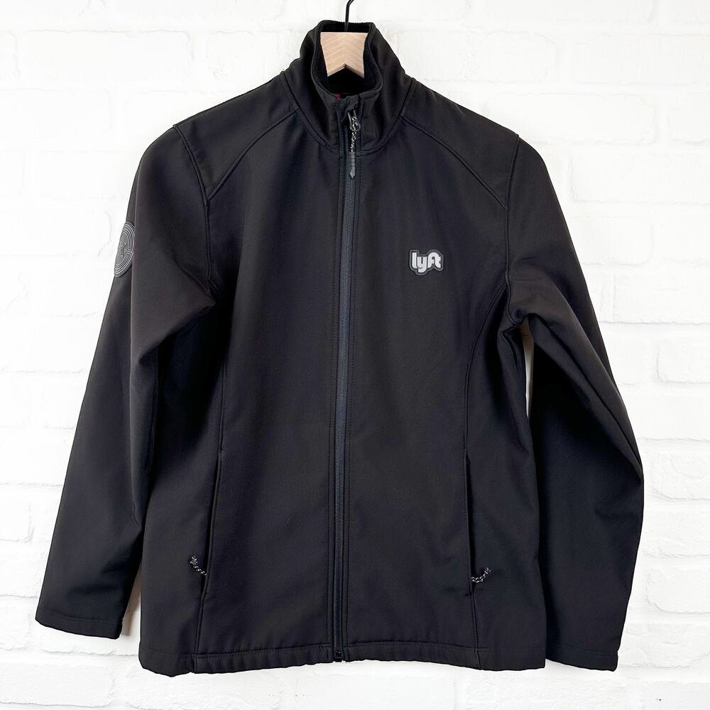 Lyft Womens 1K Ride Nylon Full Zip Jacket Reward Club Coat Black Small